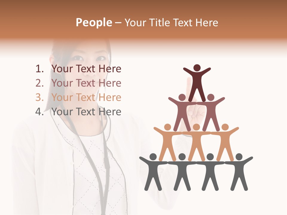 Message White Background Businesswoman PowerPoint Template