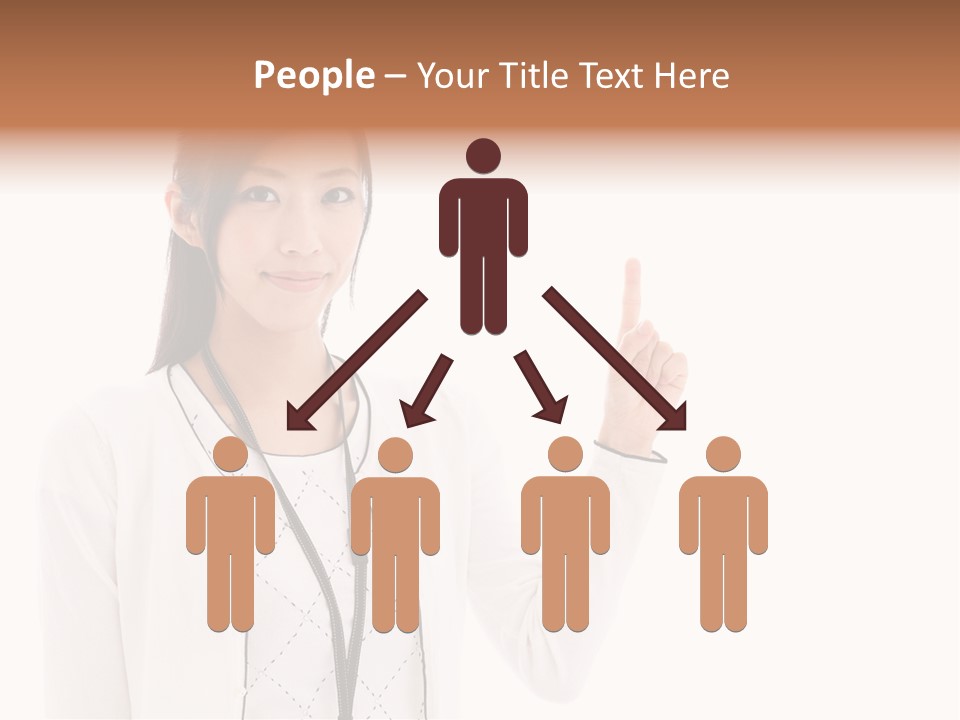 Message White Background Businesswoman PowerPoint Template