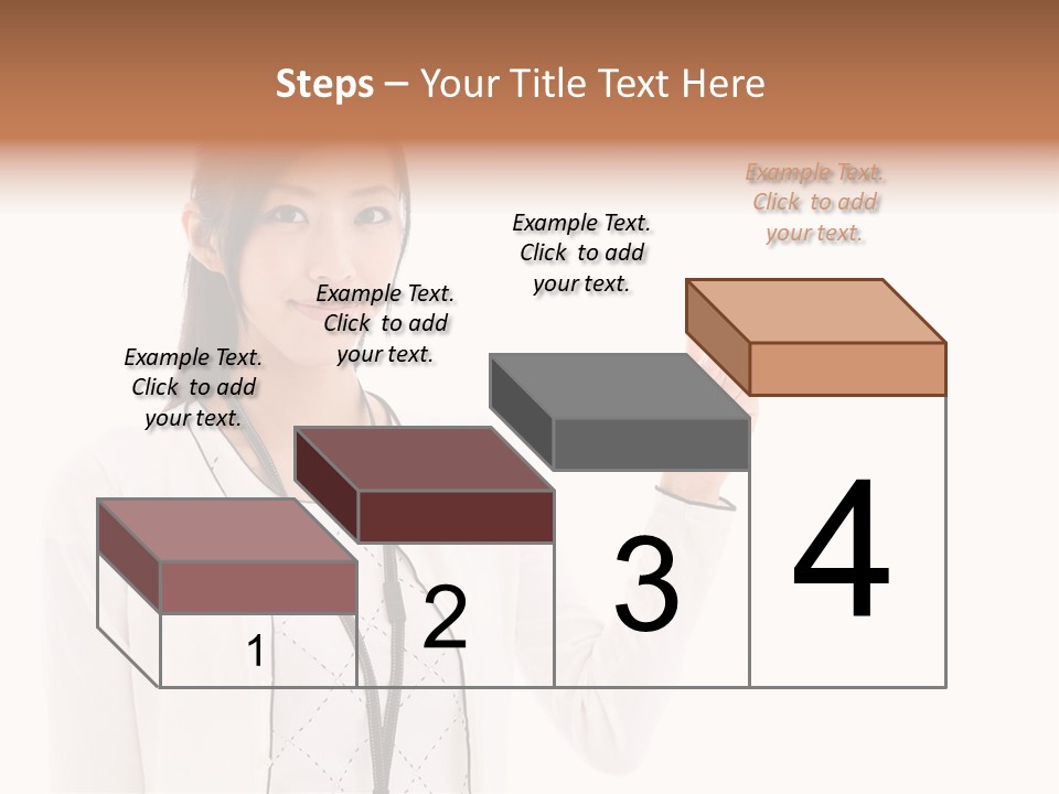 Message White Background Businesswoman PowerPoint Template