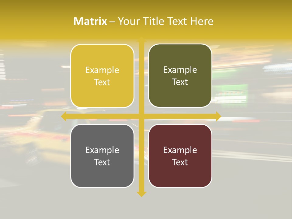 Yellow Taxi Shibuya District Backgrounds PowerPoint Template