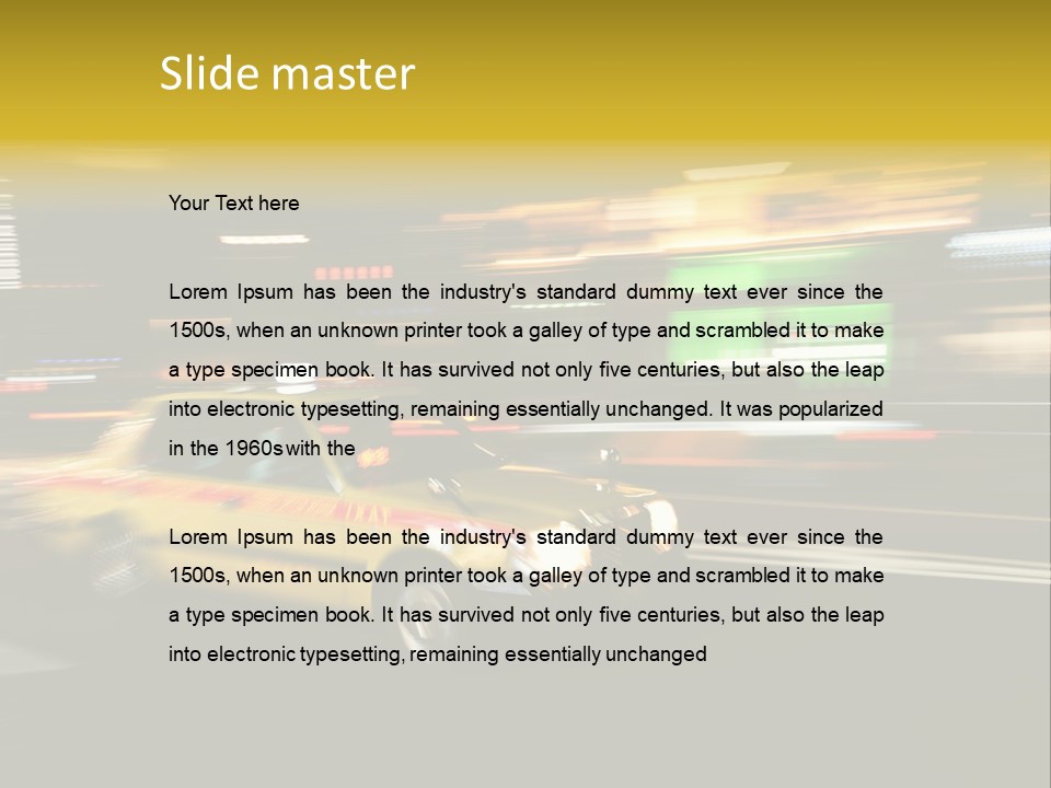 Yellow Taxi Shibuya District Backgrounds PowerPoint Template