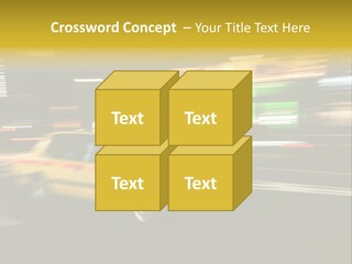 Yellow Taxi Shibuya District Backgrounds PowerPoint Template