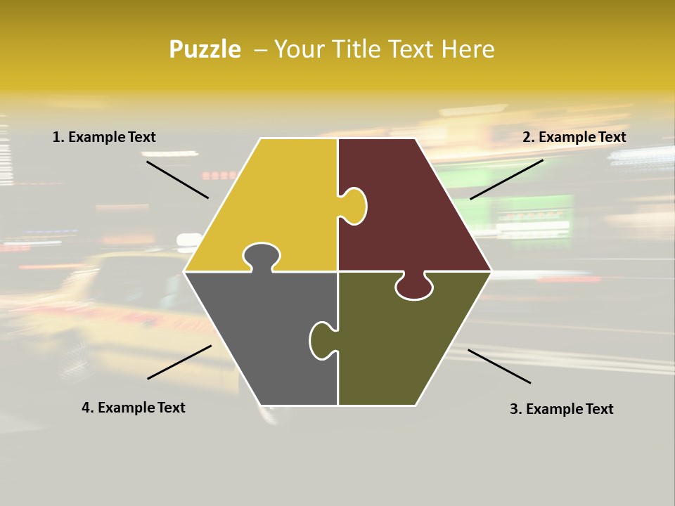 Yellow Taxi Shibuya District Backgrounds PowerPoint Template