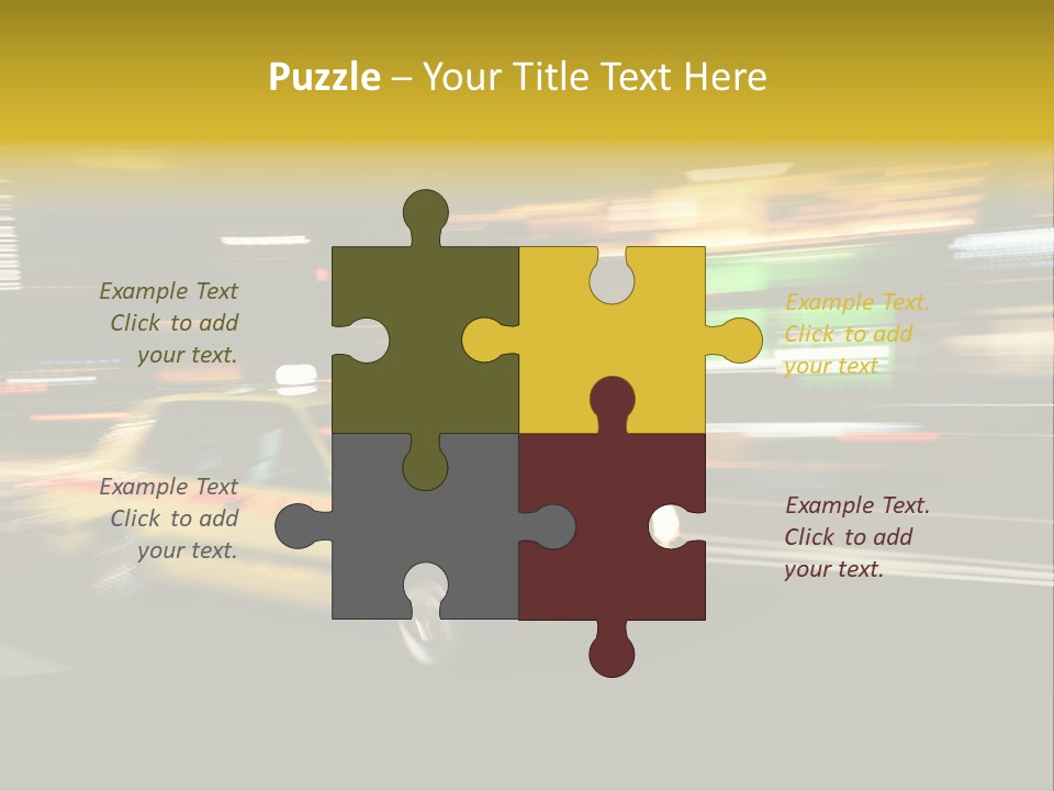 Yellow Taxi Shibuya District Backgrounds PowerPoint Template