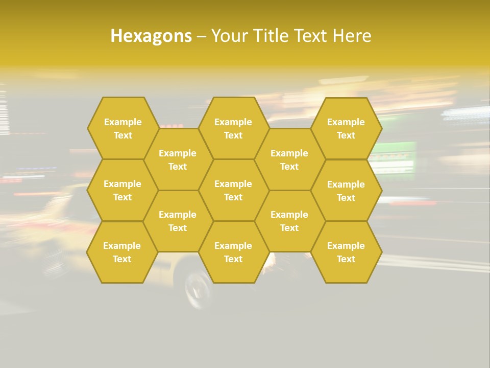 Yellow Taxi Shibuya District Backgrounds PowerPoint Template
