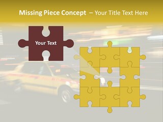 Yellow Taxi Shibuya District Backgrounds PowerPoint Template