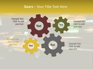 Yellow Taxi Shibuya District Backgrounds PowerPoint Template