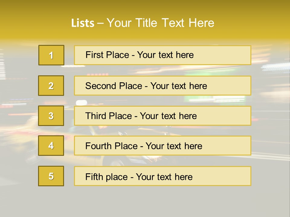 Yellow Taxi Shibuya District Backgrounds PowerPoint Template