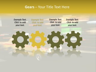 Yellow Taxi Shibuya District Backgrounds PowerPoint Template