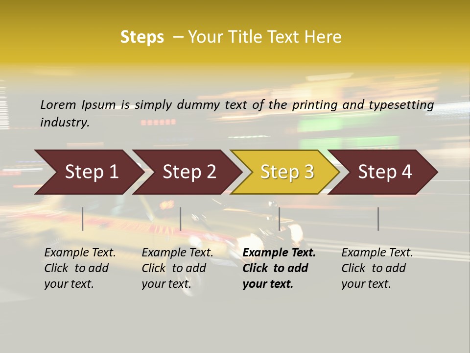 Yellow Taxi Shibuya District Backgrounds PowerPoint Template