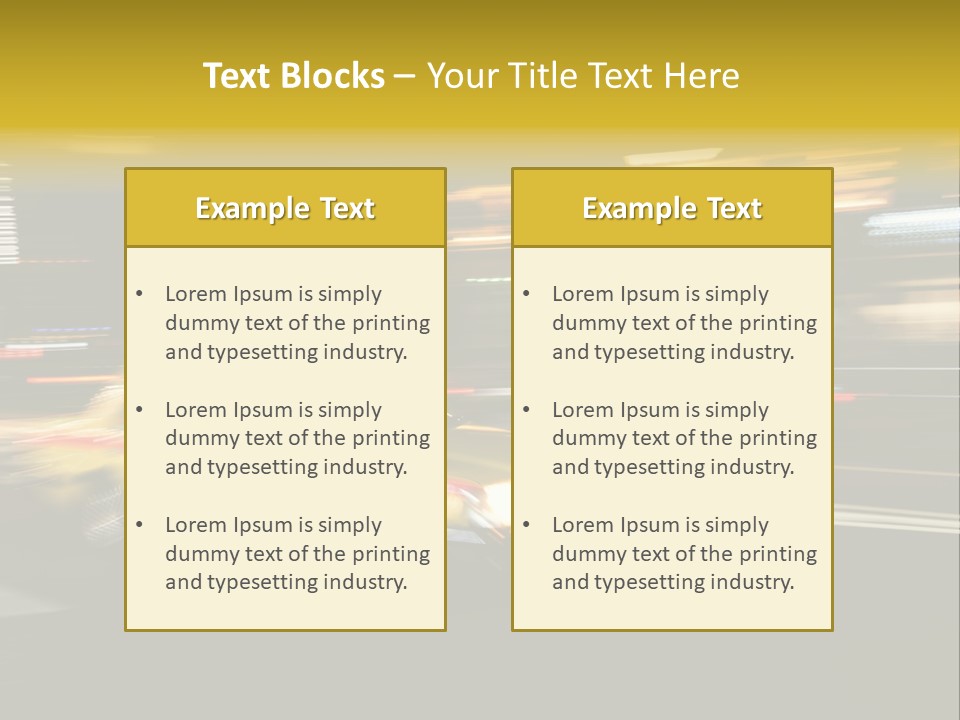 Yellow Taxi Shibuya District Backgrounds PowerPoint Template