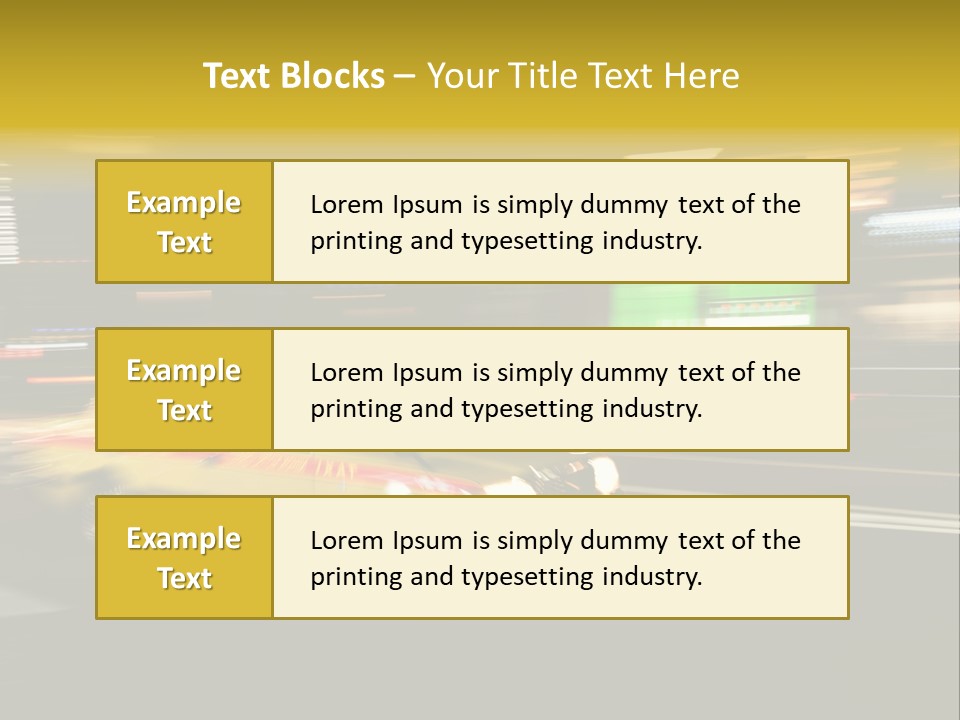 Yellow Taxi Shibuya District Backgrounds PowerPoint Template