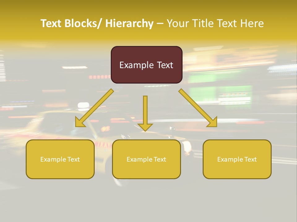 Yellow Taxi Shibuya District Backgrounds PowerPoint Template
