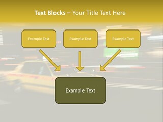 Yellow Taxi Shibuya District Backgrounds PowerPoint Template