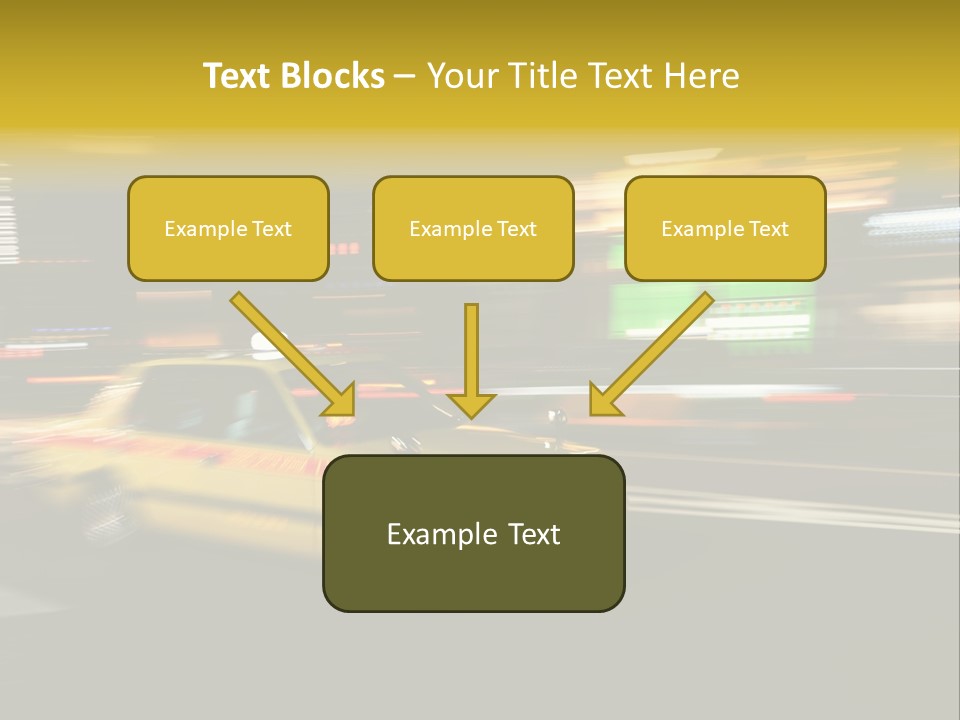Yellow Taxi Shibuya District Backgrounds PowerPoint Template