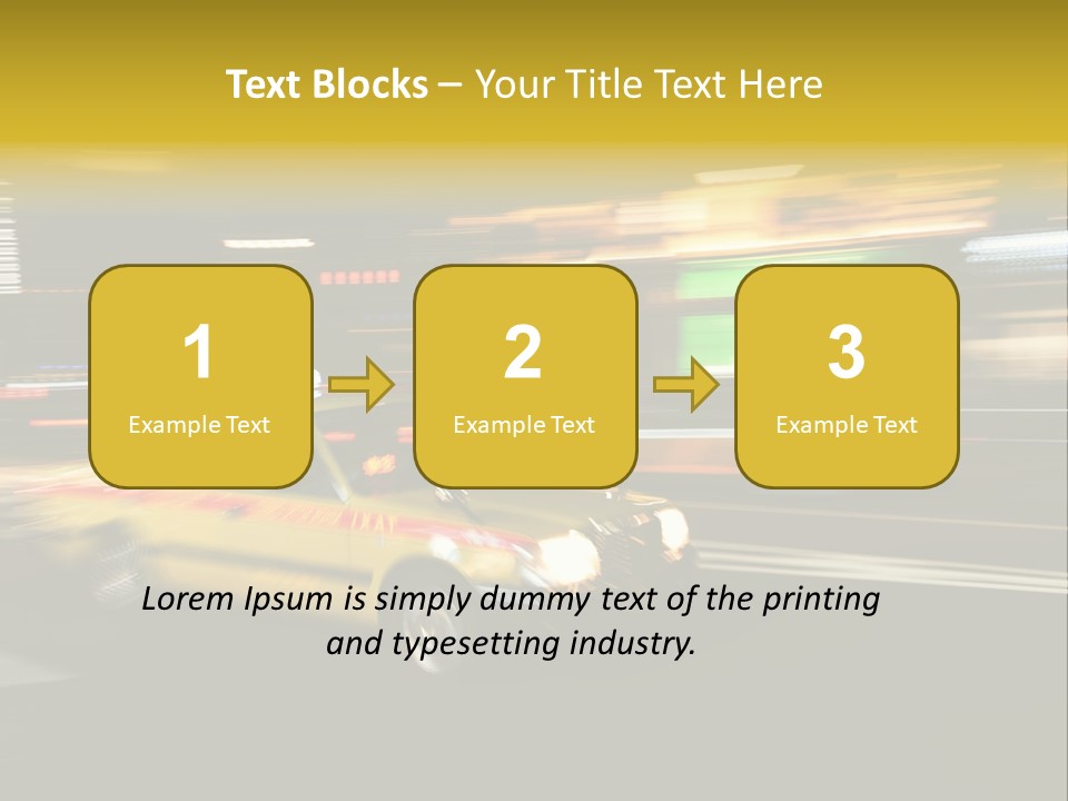 Yellow Taxi Shibuya District Backgrounds PowerPoint Template