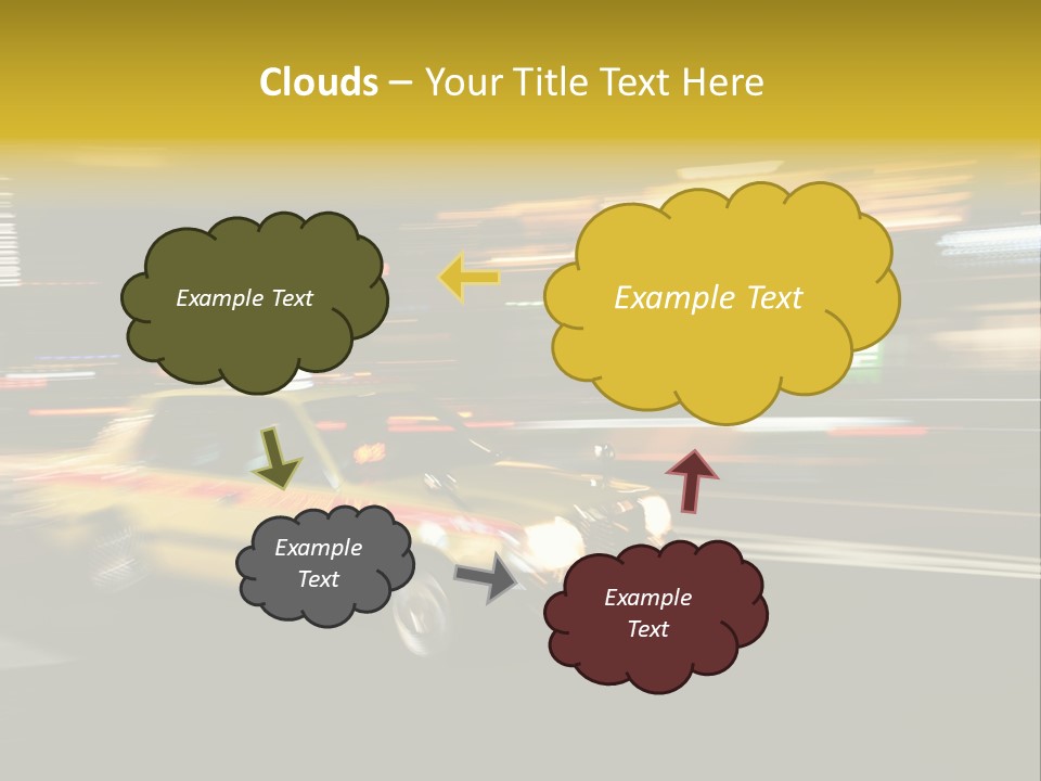 Yellow Taxi Shibuya District Backgrounds PowerPoint Template