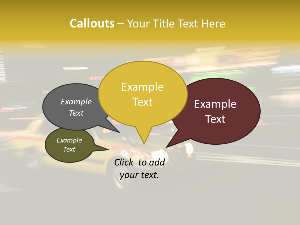 Yellow Taxi Shibuya District Backgrounds PowerPoint Template