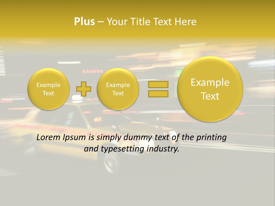 Yellow Taxi Shibuya District Backgrounds PowerPoint Template