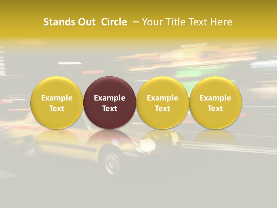 Yellow Taxi Shibuya District Backgrounds PowerPoint Template