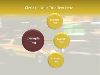 Yellow Taxi Shibuya District Backgrounds PowerPoint Template