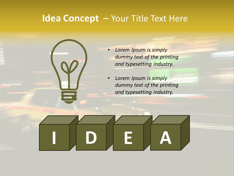 Yellow Taxi Shibuya District Backgrounds PowerPoint Template