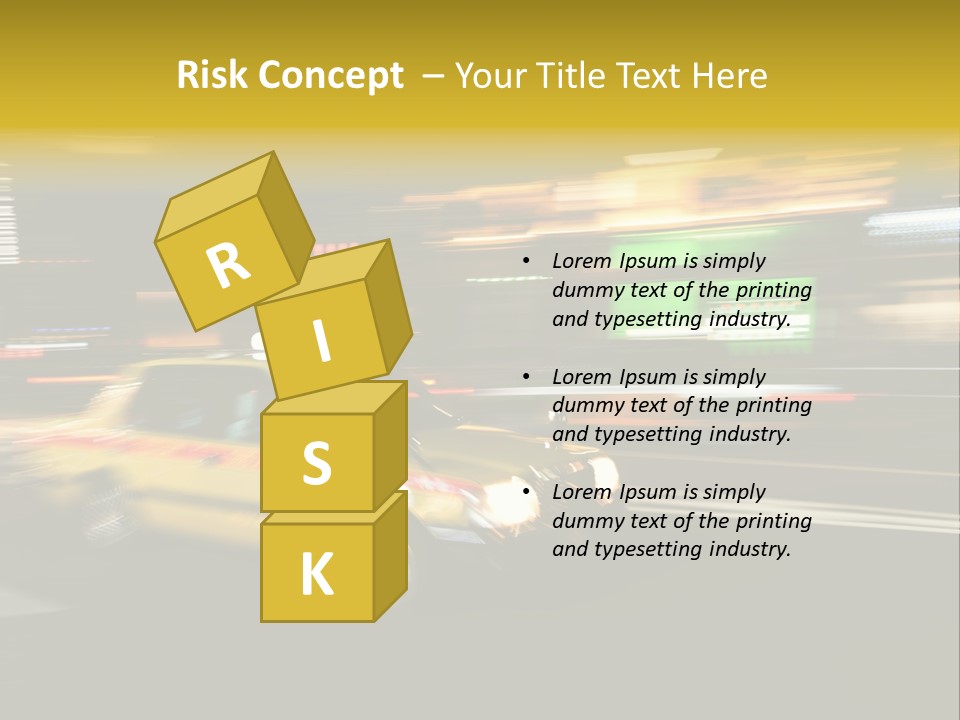 Yellow Taxi Shibuya District Backgrounds PowerPoint Template