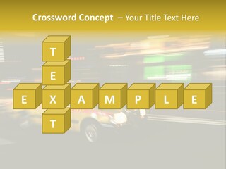 Yellow Taxi Shibuya District Backgrounds PowerPoint Template