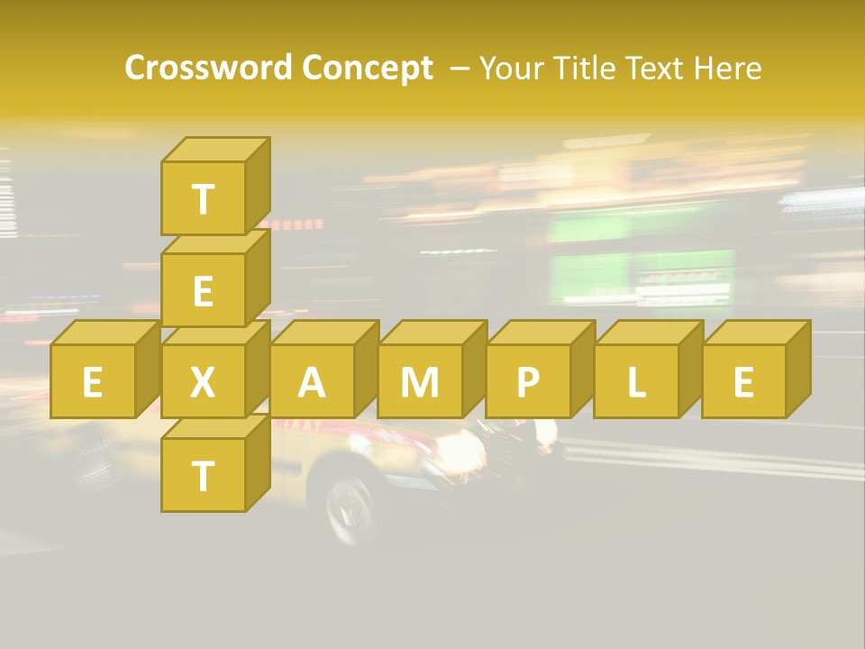 Yellow Taxi Shibuya District Backgrounds PowerPoint Template