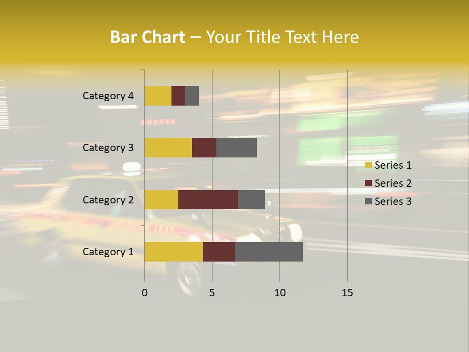 Yellow Taxi Shibuya District Backgrounds PowerPoint Template