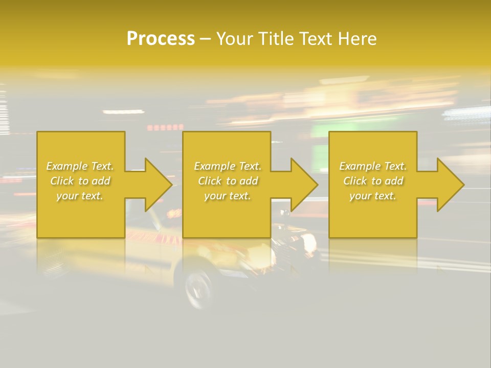 Yellow Taxi Shibuya District Backgrounds PowerPoint Template