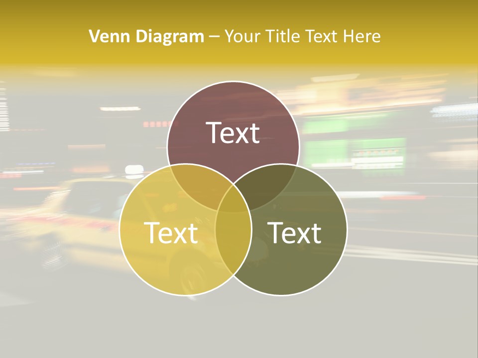 Yellow Taxi Shibuya District Backgrounds PowerPoint Template