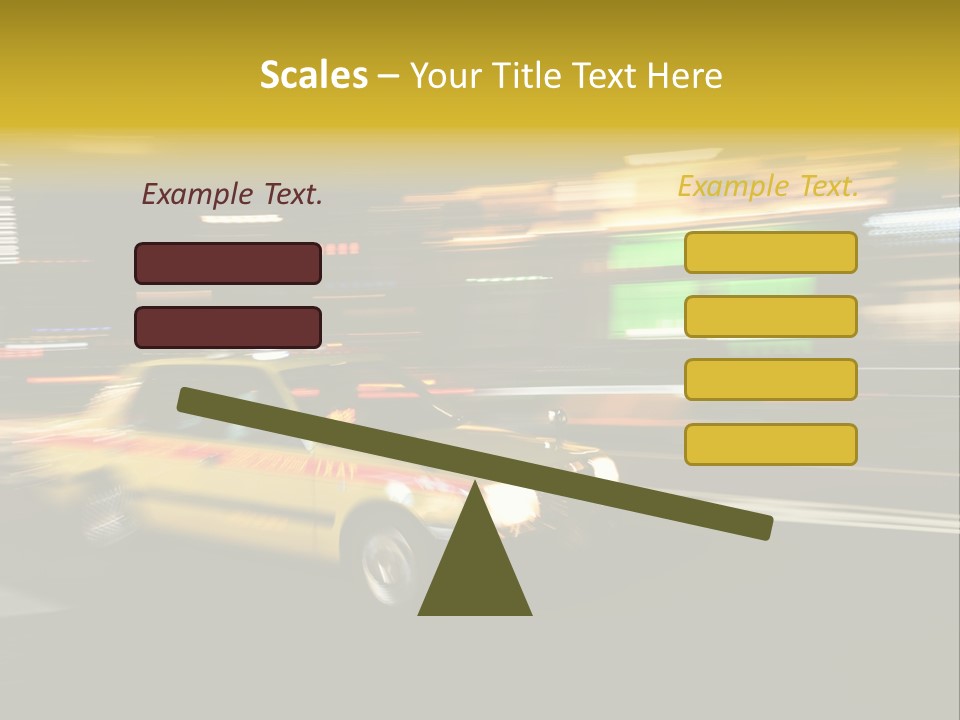 Yellow Taxi Shibuya District Backgrounds PowerPoint Template