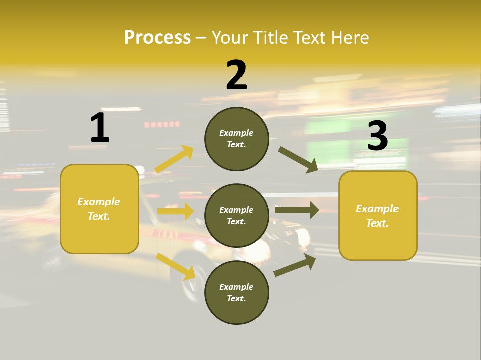 Yellow Taxi Shibuya District Backgrounds PowerPoint Template