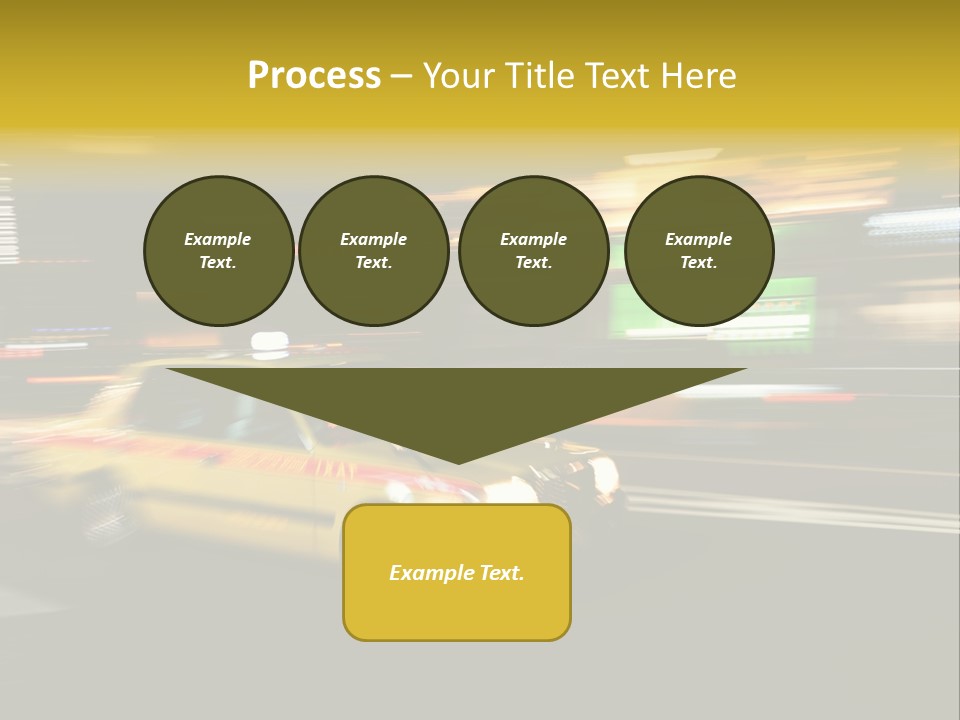 Yellow Taxi Shibuya District Backgrounds PowerPoint Template