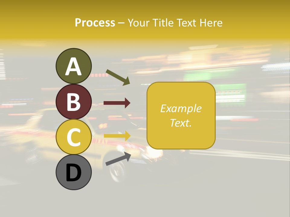 Yellow Taxi Shibuya District Backgrounds PowerPoint Template
