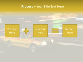 Yellow Taxi Shibuya District Backgrounds PowerPoint Template