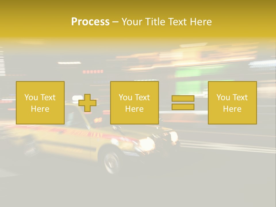 Yellow Taxi Shibuya District Backgrounds PowerPoint Template