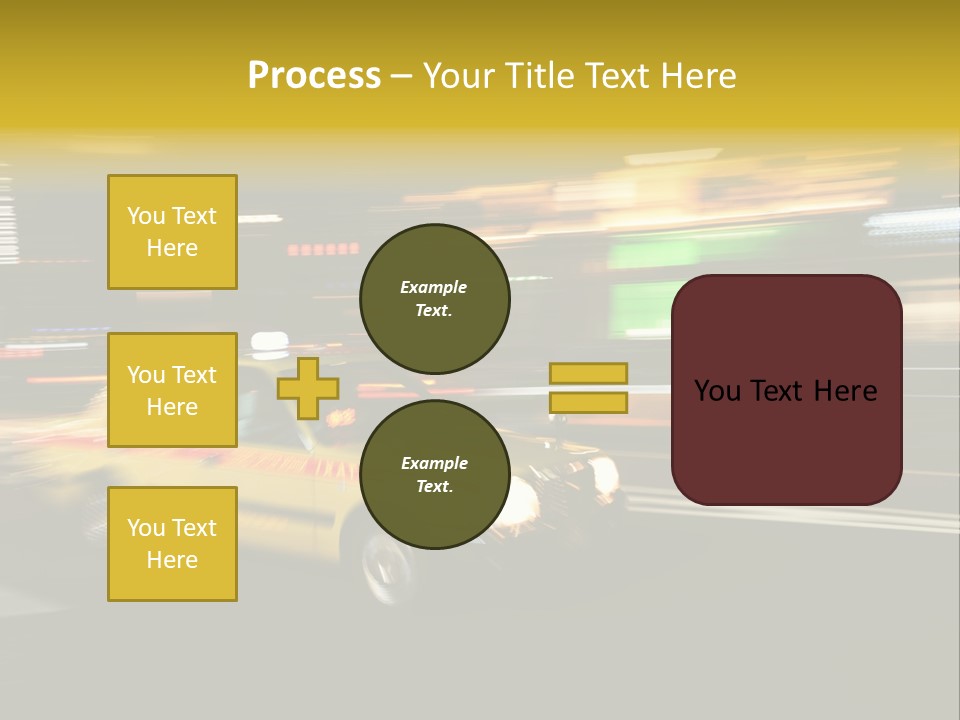 Yellow Taxi Shibuya District Backgrounds PowerPoint Template