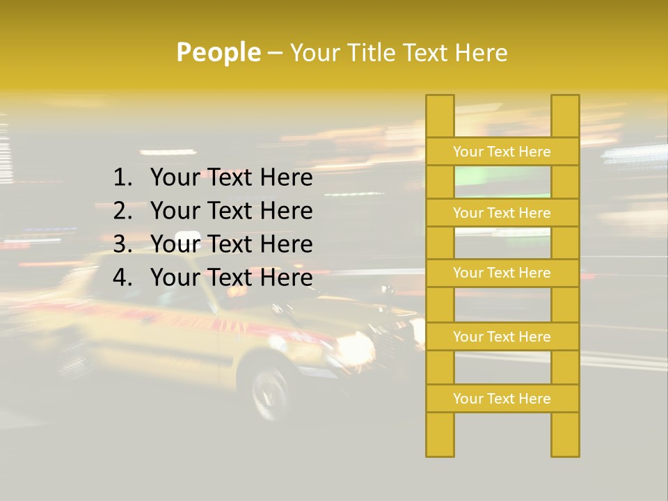 Yellow Taxi Shibuya District Backgrounds PowerPoint Template