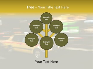 Yellow Taxi Shibuya District Backgrounds PowerPoint Template
