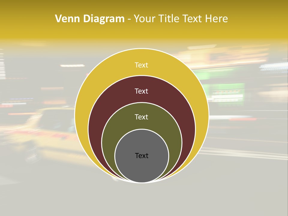 Yellow Taxi Shibuya District Backgrounds PowerPoint Template