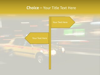Yellow Taxi Shibuya District Backgrounds PowerPoint Template