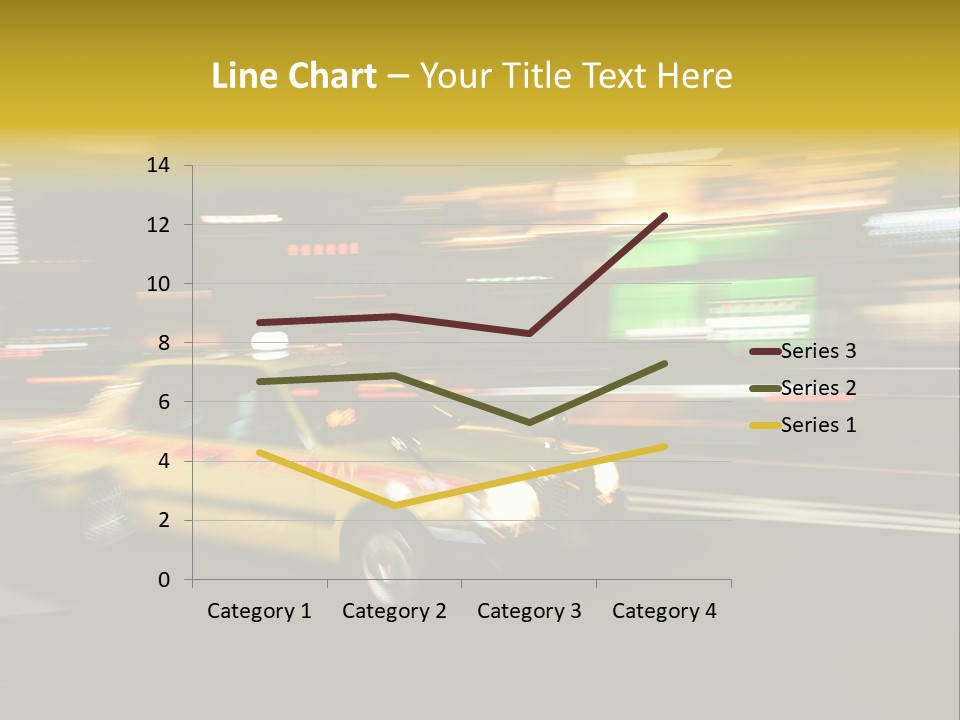 Yellow Taxi Shibuya District Backgrounds PowerPoint Template