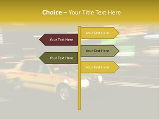 Yellow Taxi Shibuya District Backgrounds PowerPoint Template