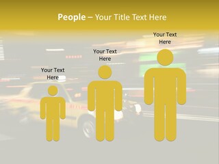 Yellow Taxi Shibuya District Backgrounds PowerPoint Template