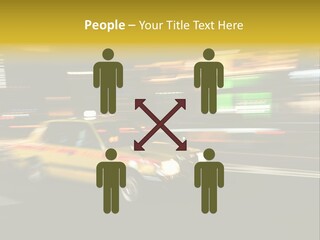 Yellow Taxi Shibuya District Backgrounds PowerPoint Template