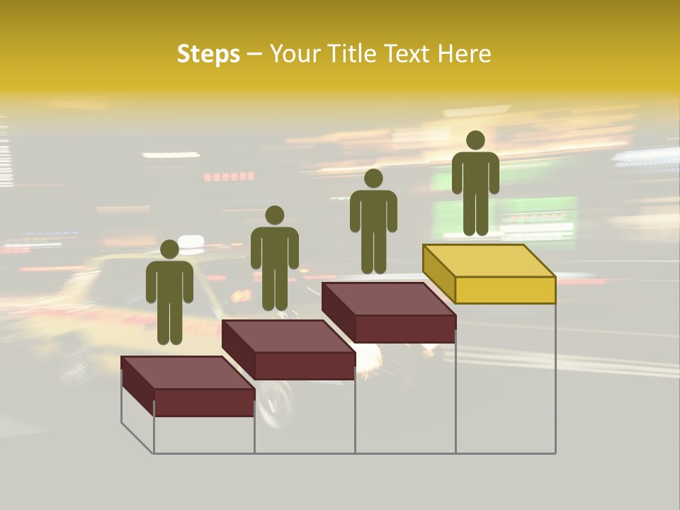 Yellow Taxi Shibuya District Backgrounds PowerPoint Template