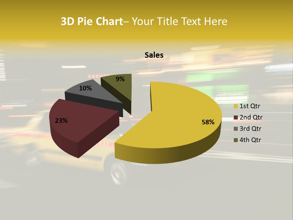 Yellow Taxi Shibuya District Backgrounds PowerPoint Template