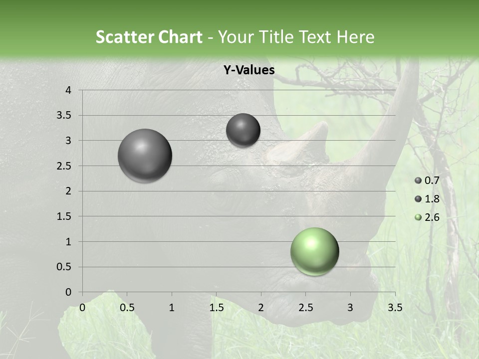 A Rhino Is Standing In The Grass Near A Tree PowerPoint Template